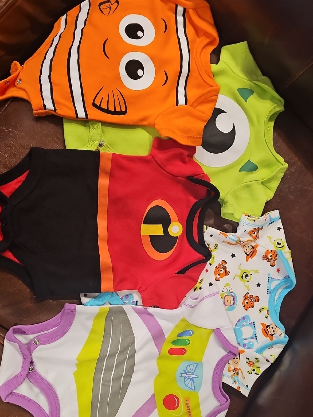 Disney Pixar Baby Lot Bodysuits 0-3 Month